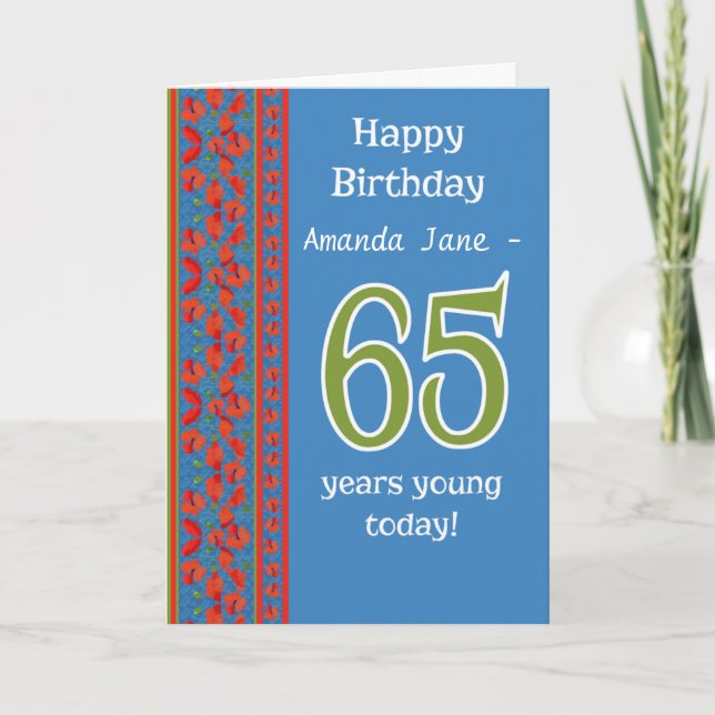 Carte d'anniversaire de 65e carte d'anniversaire (Devant)