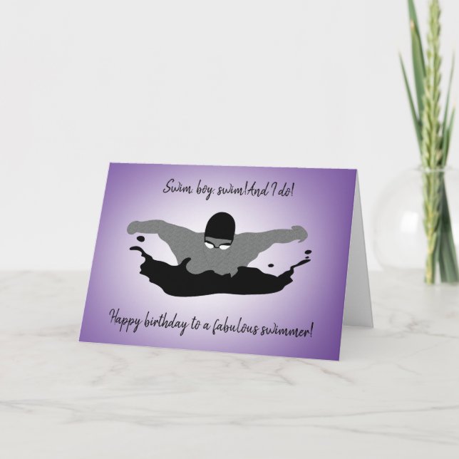 Carte d'anniversaire de baignade pour garçon (Devant)