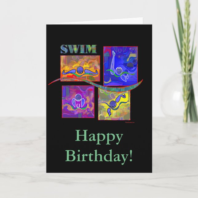 Carte d'anniversaire de bain de mélange (Devant)