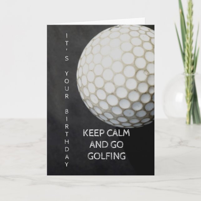 carte d'anniversaire de balle de golf pour golfeur (Devant)