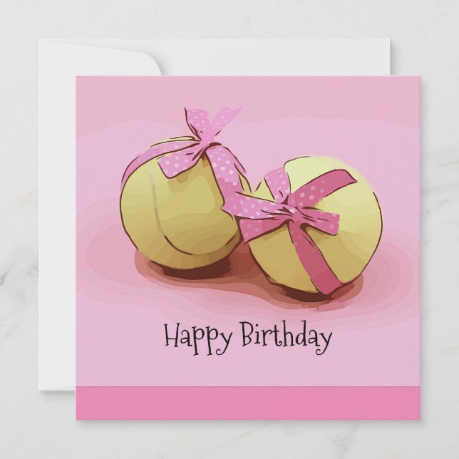 Carte d'anniversaire de balle de tennis avec balle (Devant)