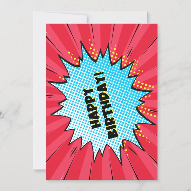 Carte d'anniversaire de bande dessinée Superhero (Devant)