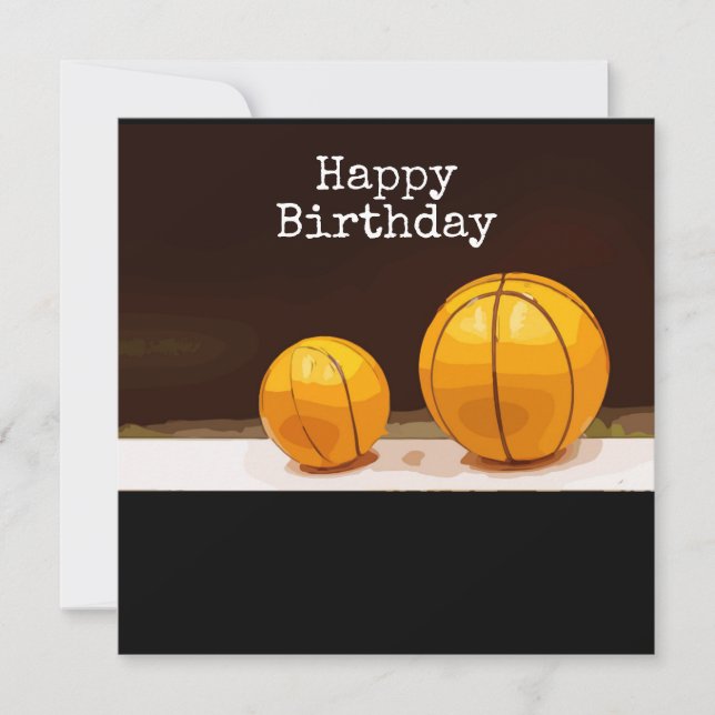 Carte d'anniversaire de basket-ball (Devant)