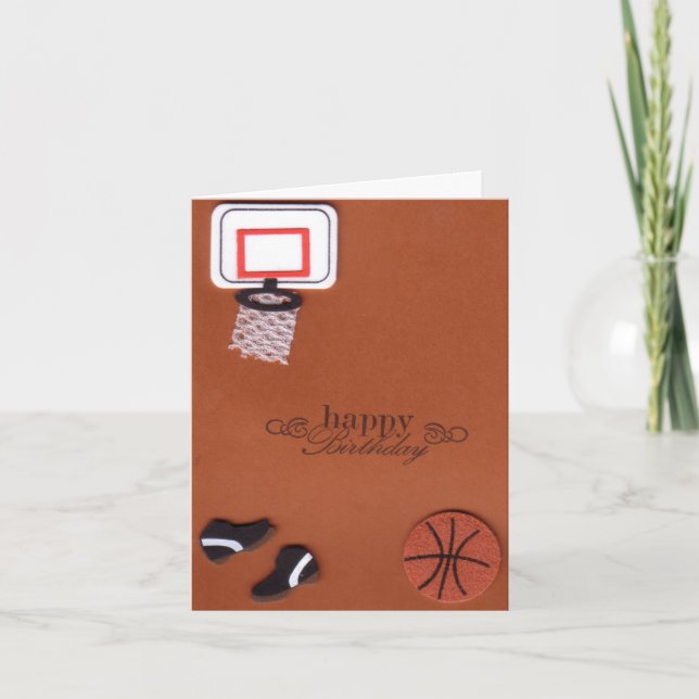 Carte d'anniversaire de basket-ball (Devant)