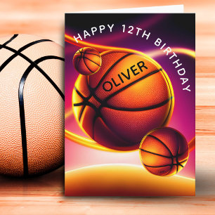 Carte d'anniversaire de Basketball Sports Joyeux A