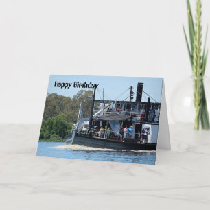 Carte d'anniversaire de bateau à pédales