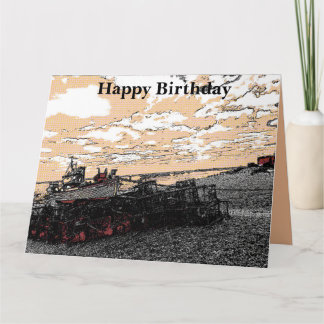 Carte d'anniversaire de bateau de pêche de Hythe a