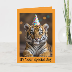 Carte d'anniversaire de bébé tigre