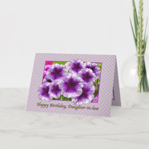 Carte d'anniversaire de belle-fille avec Petunias