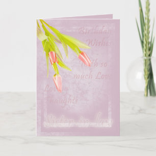 Carte d'anniversaire de belle-soeur, avec tulipes
