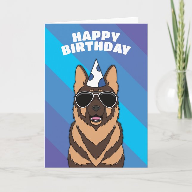 Carte d'anniversaire de berger allemand (Devant)