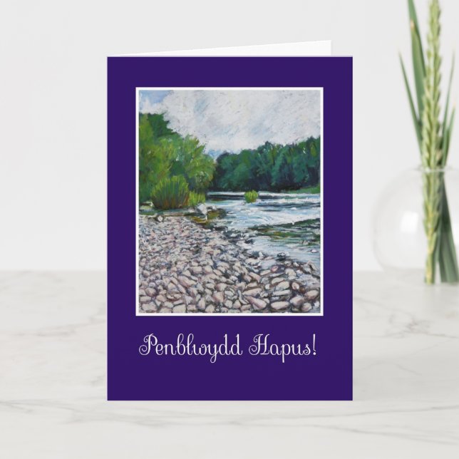Carte d'anniversaire de bienvenue galloise : River (Devant)