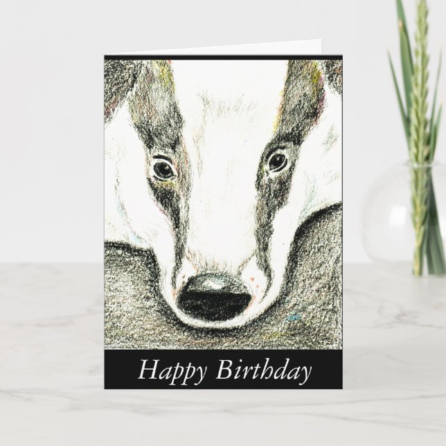 Carte d'anniversaire de blaireau (a211) (Devant)