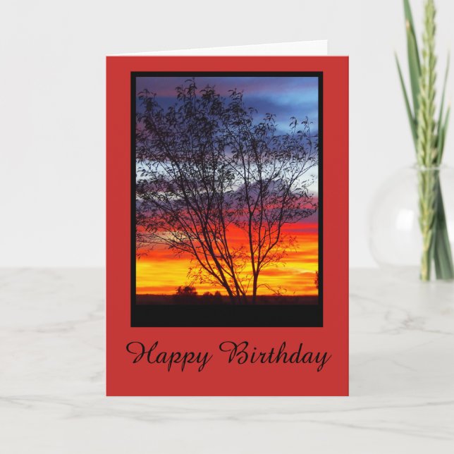 Carte d'anniversaire de blanc de silhouette de (Devant)