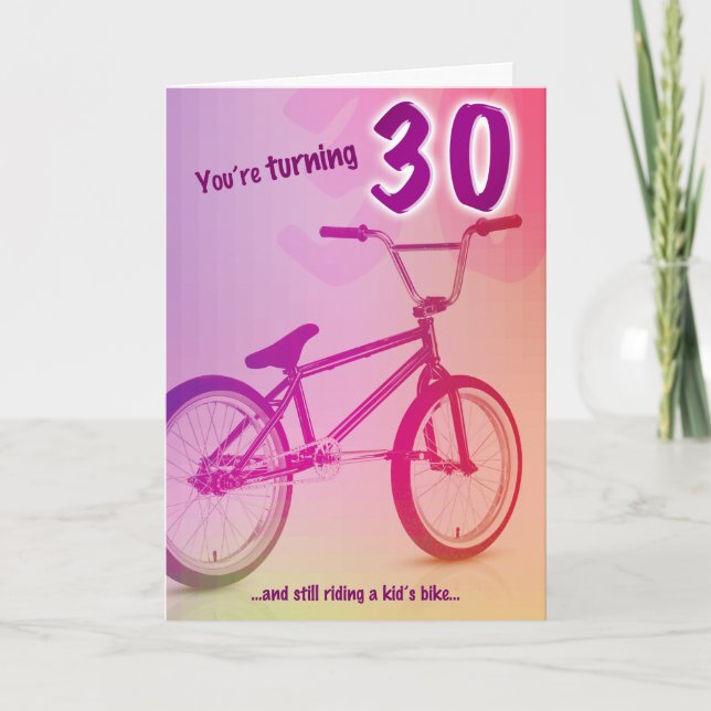 Carte d'anniversaire de BMX - vous tournez 30 (Devant)