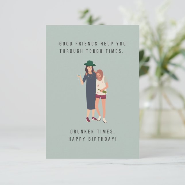 Carte d'anniversaire de bons amis (Debout devant)