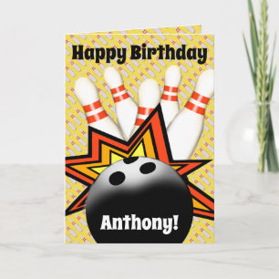 Carte d'anniversaire de Bowling