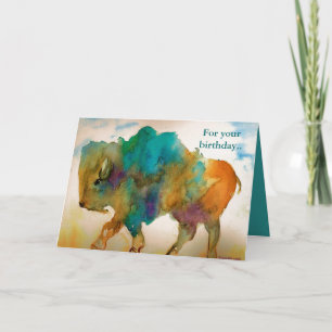 Carte d'anniversaire de Buffalo Abstraite