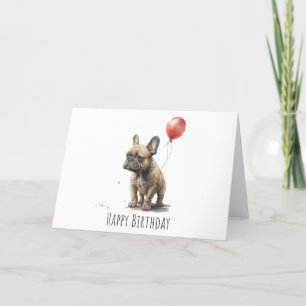 Carte d'anniversaire de Buldog en France - Carte F