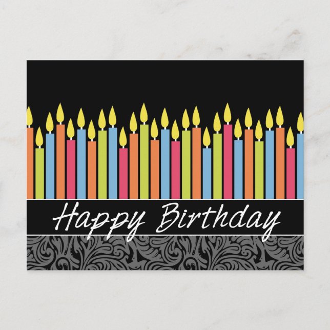 Carte d'anniversaire de bureau avec bougies (Devant)