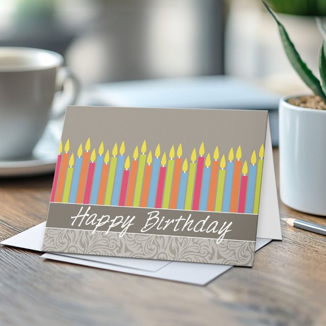 Carte d'anniversaire de bureau avec bougies (Custom Greeting Card)