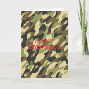 Carte d'anniversaire de camouflage militaire