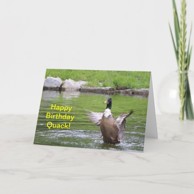 Carte d'anniversaire de canard (Devant)