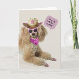 Carte d'anniversaire de caniche par thème pour une