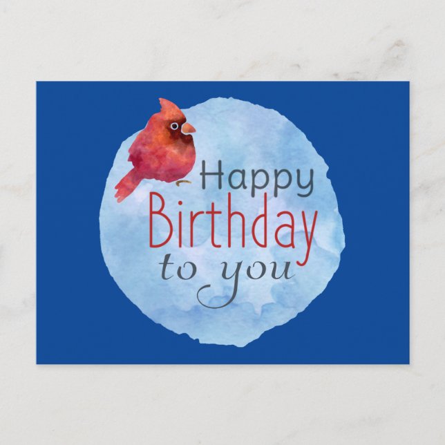 Carte d'anniversaire de cardinal (Devant)