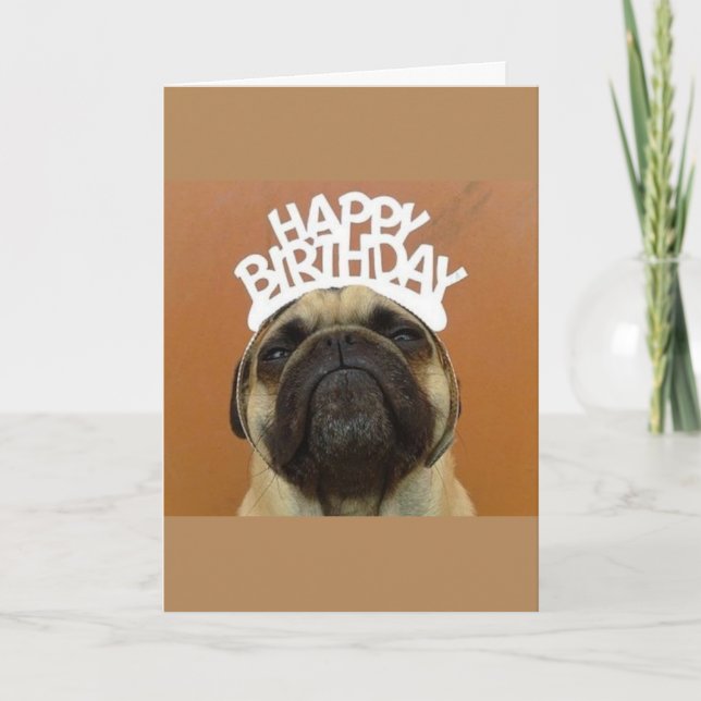 Carte d'anniversaire de carlin (Devant)