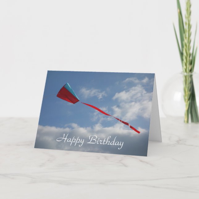Carte d'anniversaire de cerf-volant (Devant)