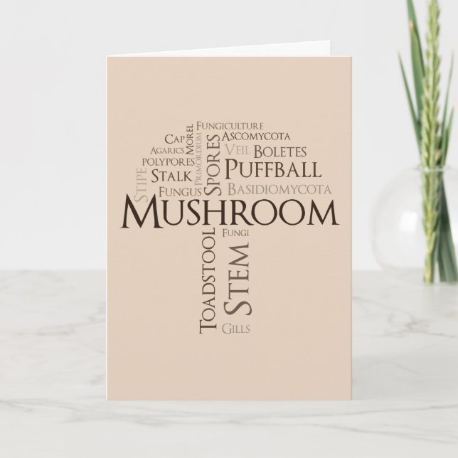 Carte d'anniversaire de champignons Word (texte Br (Devant)