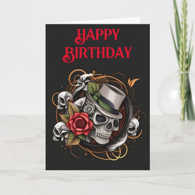 carte d'anniversaire de chapeau supérieure (Devant)