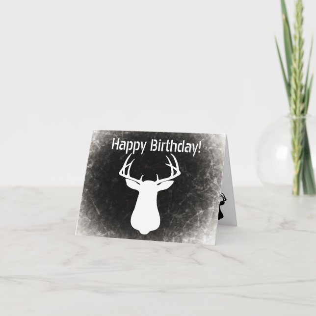 Carte d'anniversaire de chasse de cerfs communs (Devant)