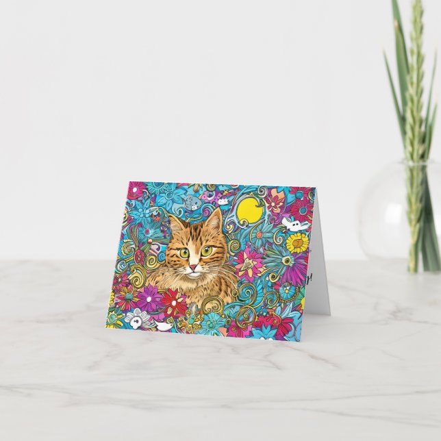 Carte d'anniversaire de chat (Devant)