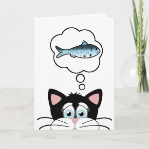 Carte d'anniversaire de chat amusant