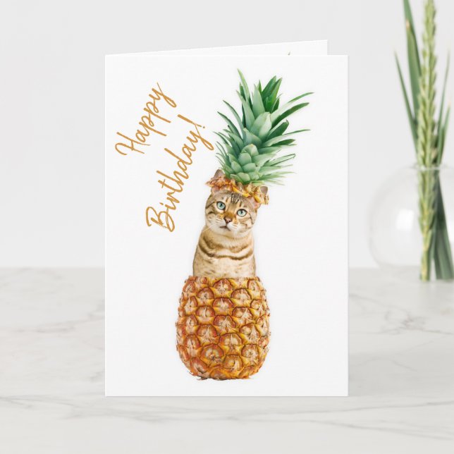 Carte d'anniversaire de chat amusant (Devant)