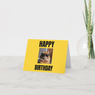 Carte d'anniversaire de chat cool pour Amoureux de