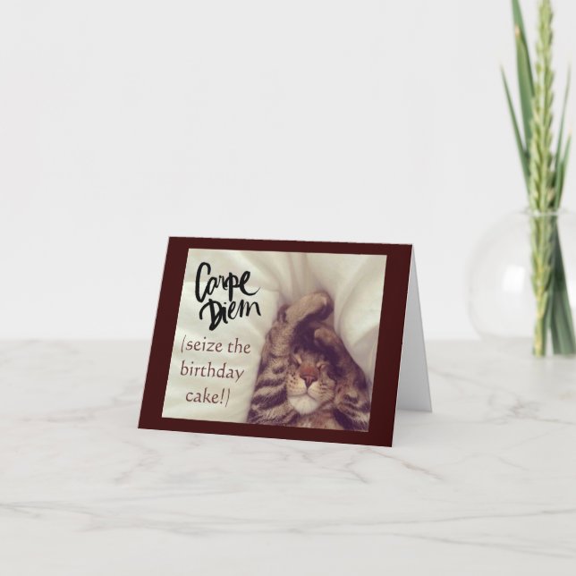 Carte d'anniversaire de chat de Carpe Diem (Devant)