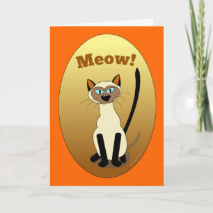 Carte d'anniversaire de chat de Siamese