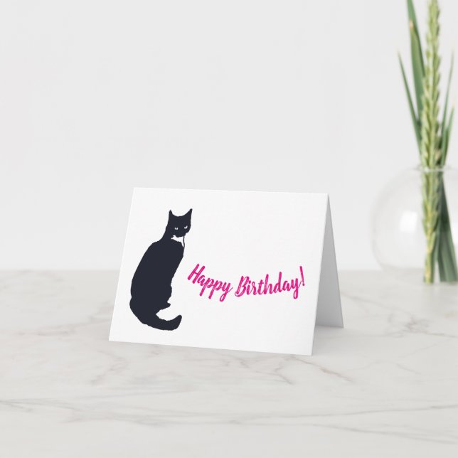 Carte d'anniversaire de chat de smoking (Devant)