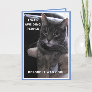 Carte d'anniversaire de chat grincheux