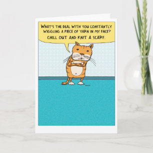 Carte d'anniversaire de chat joli et amusant