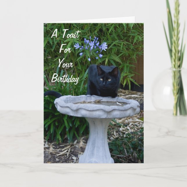 Carte d'anniversaire de chat noir 2 (Devant)