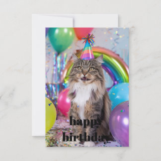Carte d'anniversaire de chat Tabby, Chat d'anniver