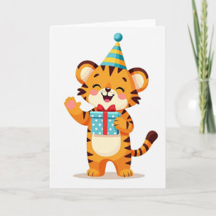 Carte d'anniversaire de chaton joyeux