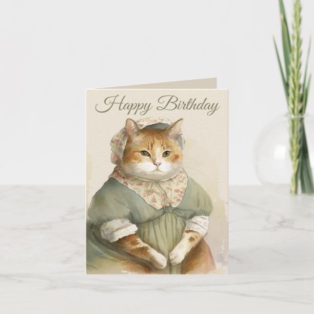 Carte d'anniversaire de chats victoriens (Devant)