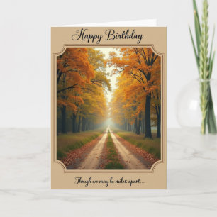 Carte d'anniversaire de chemin d'automne