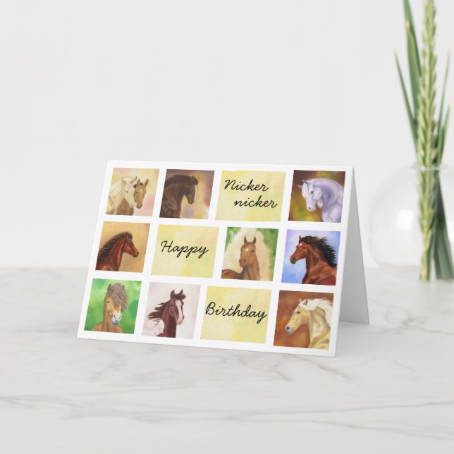 Carte d'anniversaire de cheval (Devant)