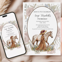 Carte d'anniversaire de cheval Appaloosa florale p